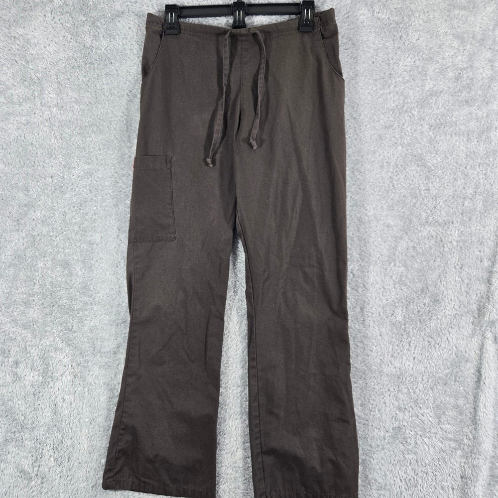 Dickies Womens Scrub Pants Brown Cargo Utility Elastic Drawstring S 54206